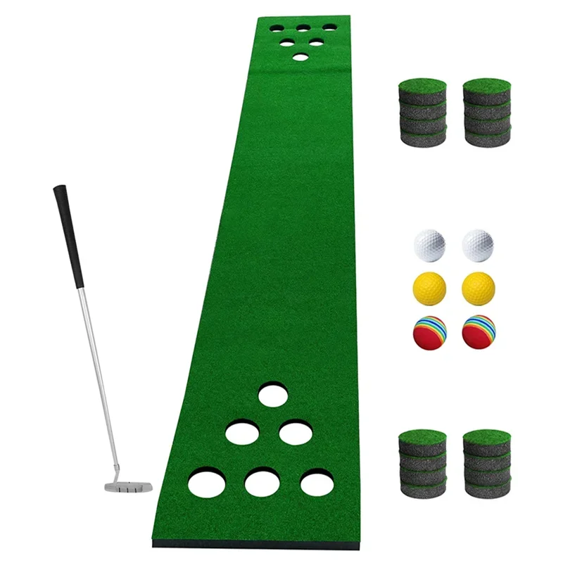 Putter Training Mat, Indoor Mini 12 Hole Golf Putting Mat, Portable Mini Golf Course, Golf Accessories