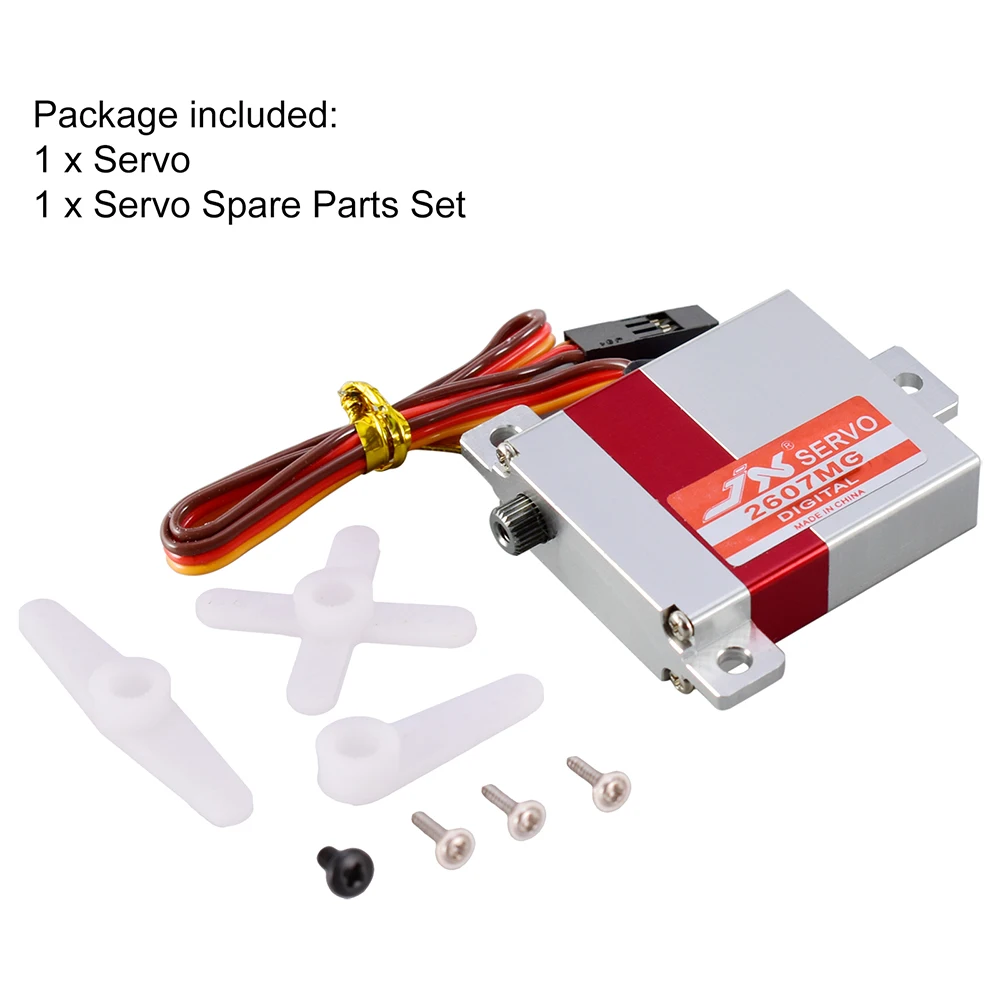 JX Servo PDI-2607MG 7.2kg 0.13sec Digitale Volledig Metalen Aluminium Case Wing Servo Voor RC Drone Zweefvliegtuig Dual Kogellager RC Servo's