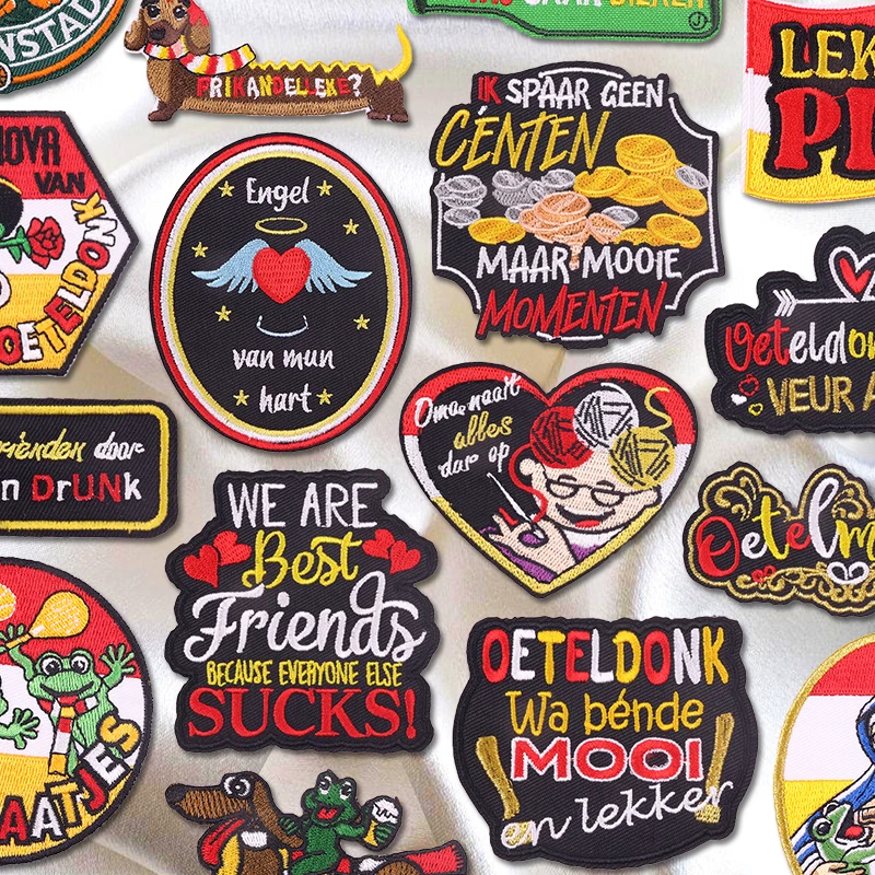 New Oeteldonk Emblem Embroidery Patches On Clothes Netherland Carnival Patch Iron On Patches For Clothing Sticker Badge DIY