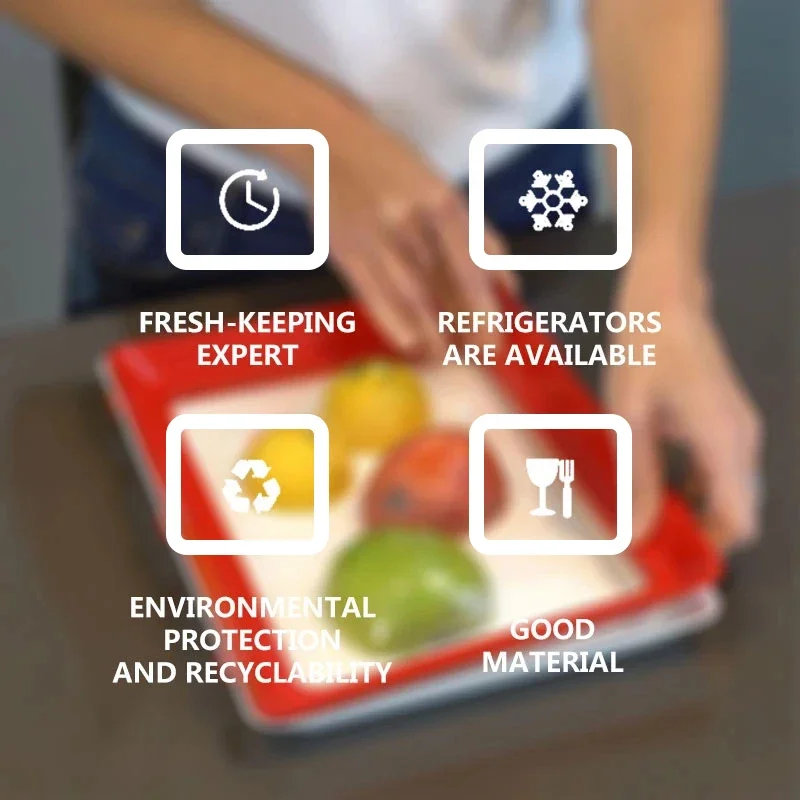 Food Preservation Tray PP Reusable Stackable Food Tray Safety Plastic Food Refrigerator Storage Tray Keep Food Fresh Tray