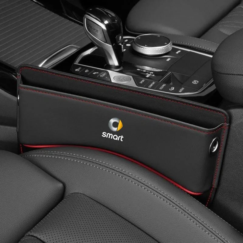 Car Seat Side Storage Pocket For Car Seat Gap Filler Organizer Leather Box for SMART Fortwo Forfour 453 451 450 Auto Accessories