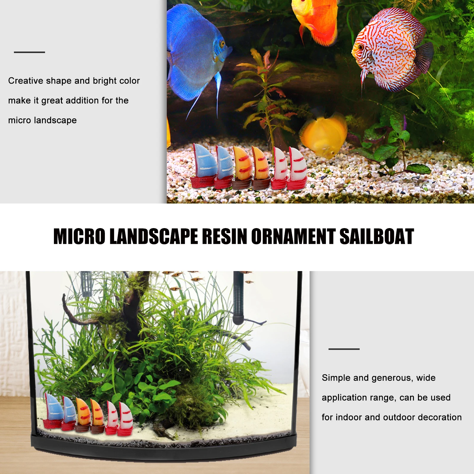 

30pcs Sailboat Ornaments Mini Scene Decorations Resin Models Fish Tank Home Garden Decor Micro Landscape Accessories