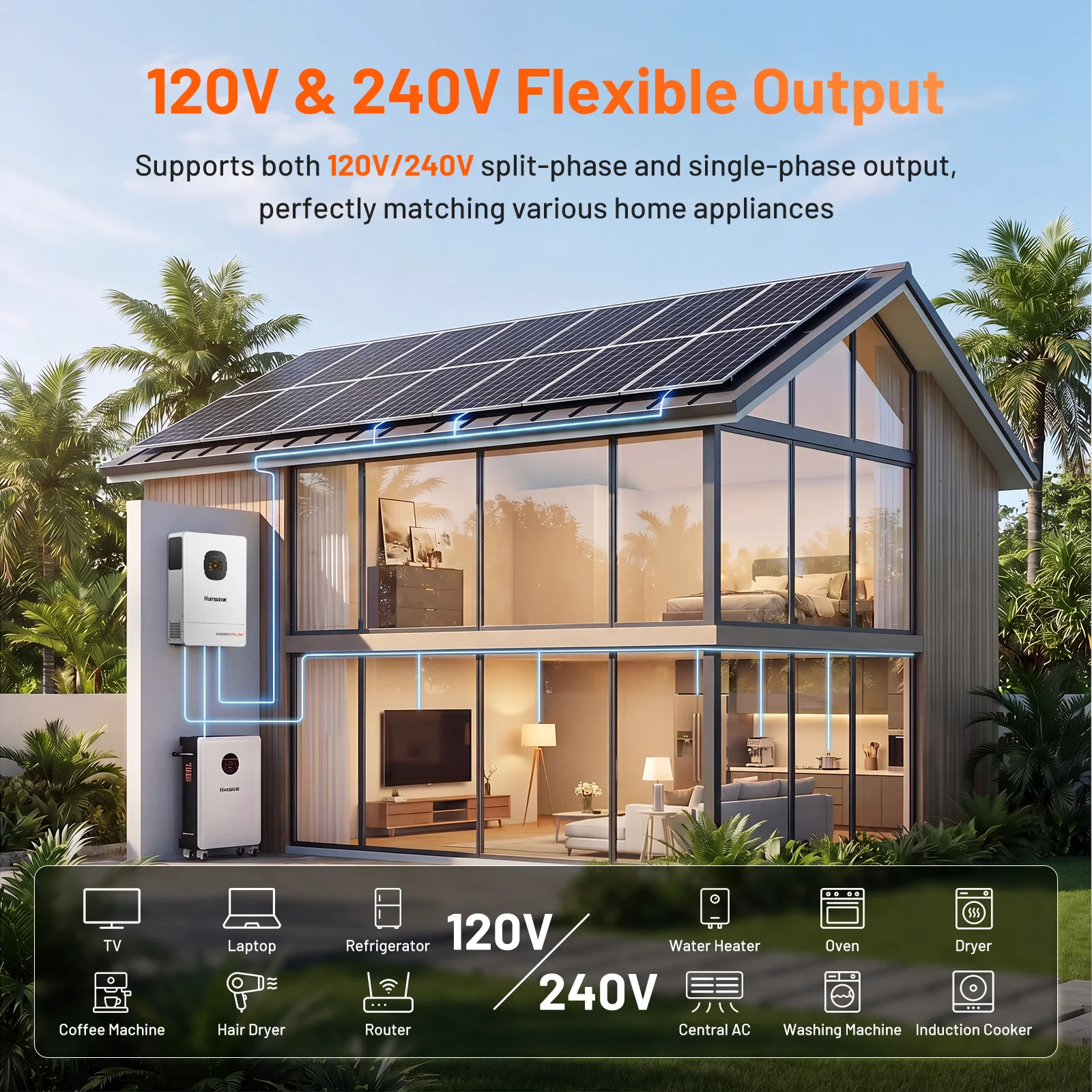 Humsienk 48V 12KW/8KW 3-in-1 S - Mppt Hybrid Inverter 48V 8Kw 3 Phase ulasan dan harga