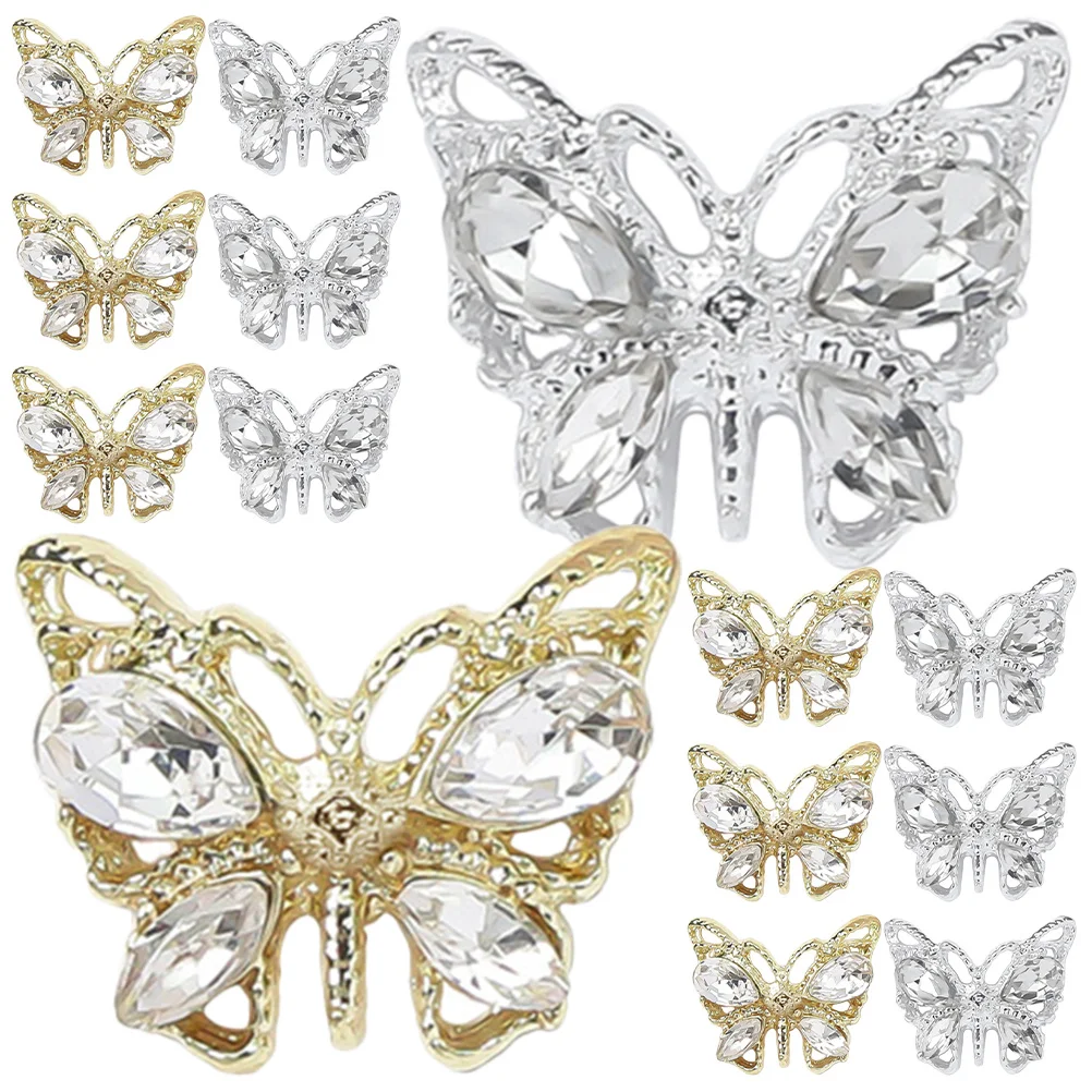 

20Pcs Nail Charms Shiny Rhinestone Butterfly Adornments Stylish Nail Art Decorations for Women Nails Manicure Charms