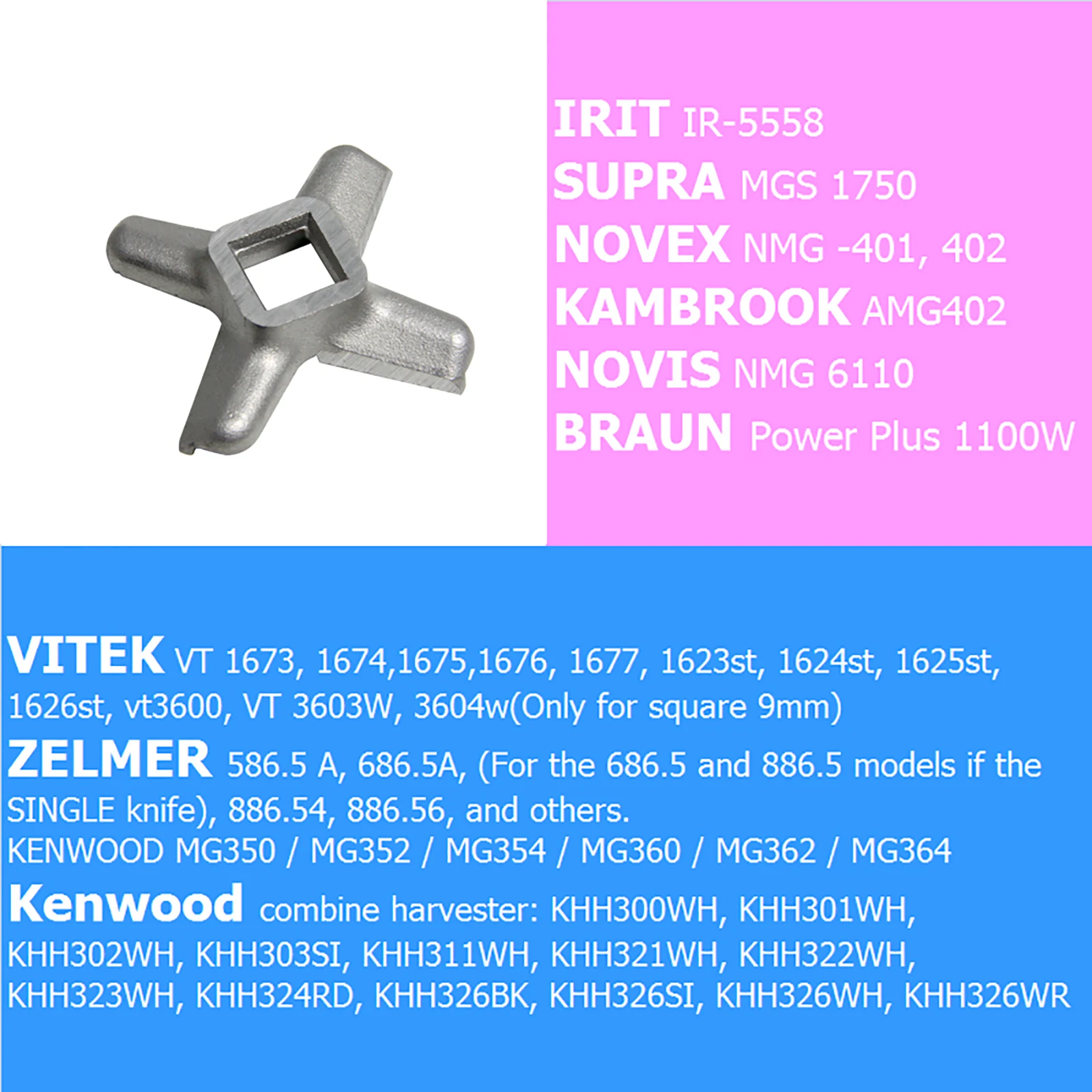 Lama per tritacarne #5 pezzi di ricambio su un lato coltello tritacarne per Bosch MUM Philips HR Siemens MF Vitek Zelmer Kenwood Supra Braun