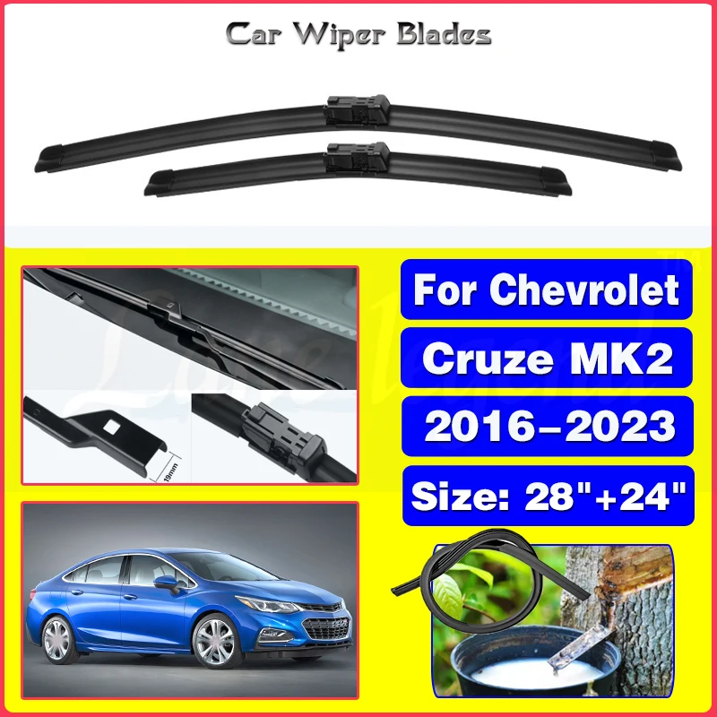 

Car Wiper Blades For Chevrolet Cruze MK2 2016 - 2023 Front Windscreen Windshield Wipers Rubber Car Accessories 2021 2022 28"+24"