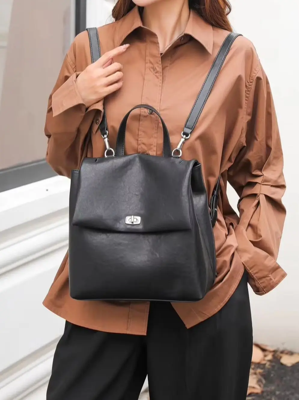 Women's Genuine Leather Shoulder Bags High Quality Luxury Designer Soft Cowhide Ladies Large Capacity Fashion Backpacks 2026 New