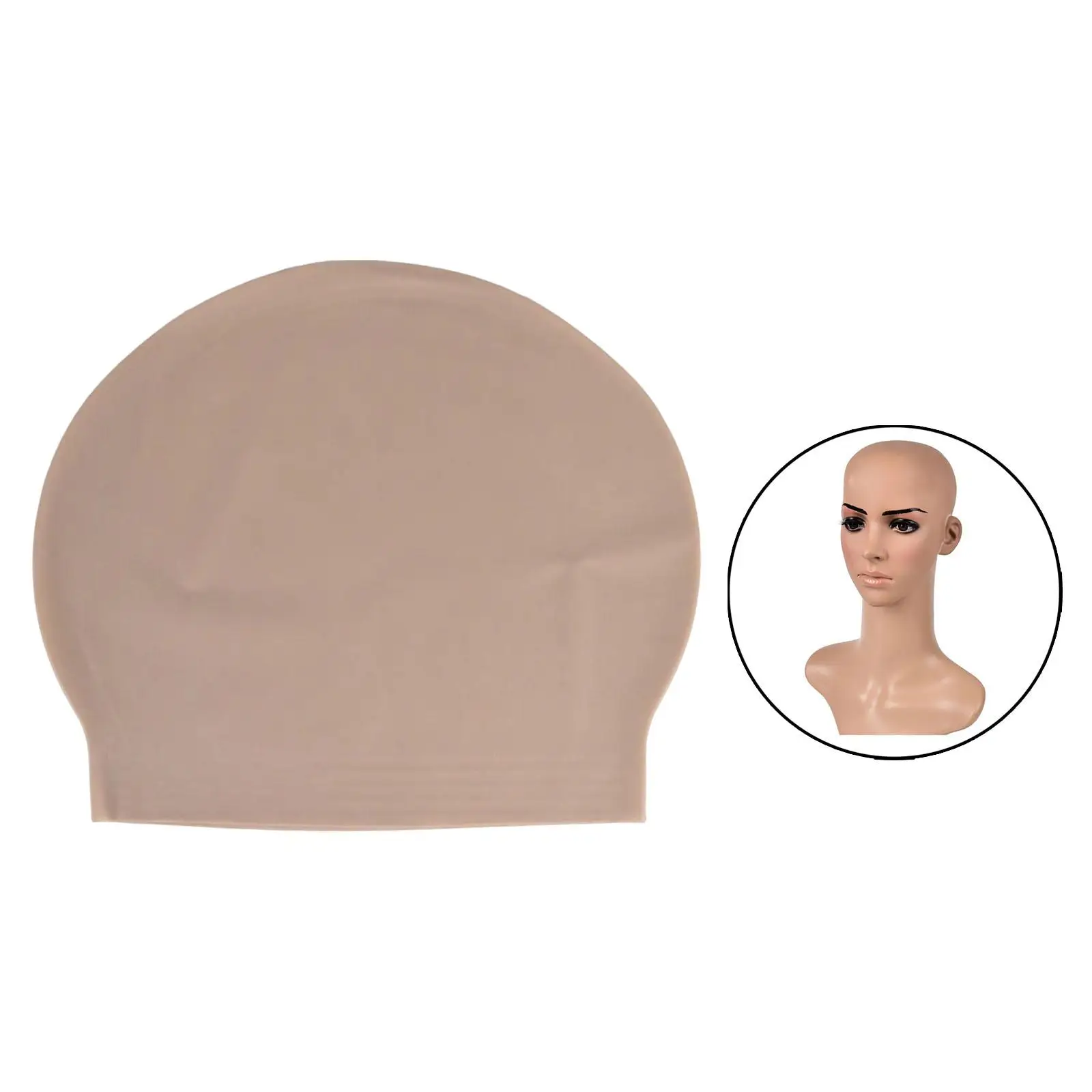 Gorro de cabeza calva falsa, Color café, gorro fino para cabeza, cómoda cubierta para el cuero cabelludo para Cosplay y eventos de baile