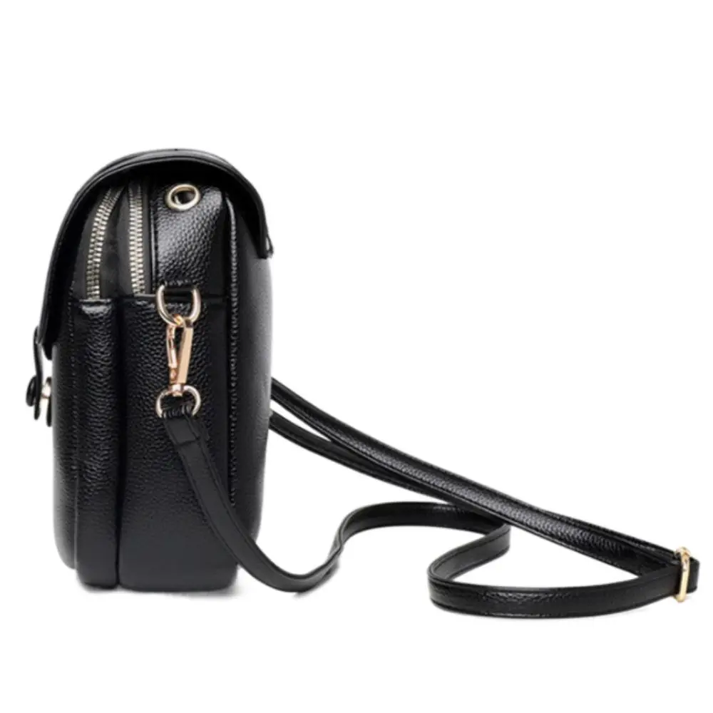 

Large Capacity Lady Crossbody Phone Bag Multi-layer Leather Women Shoulder Phone Bag INS Vertical Cell Phone Purse