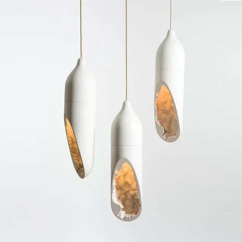 

Japanese Style Wabi-Sabi Pendant Lamp Modern Creative Plaster Hanging Lamp Foyer Kitchen Bedroom Bedside Gyspum Chandelier