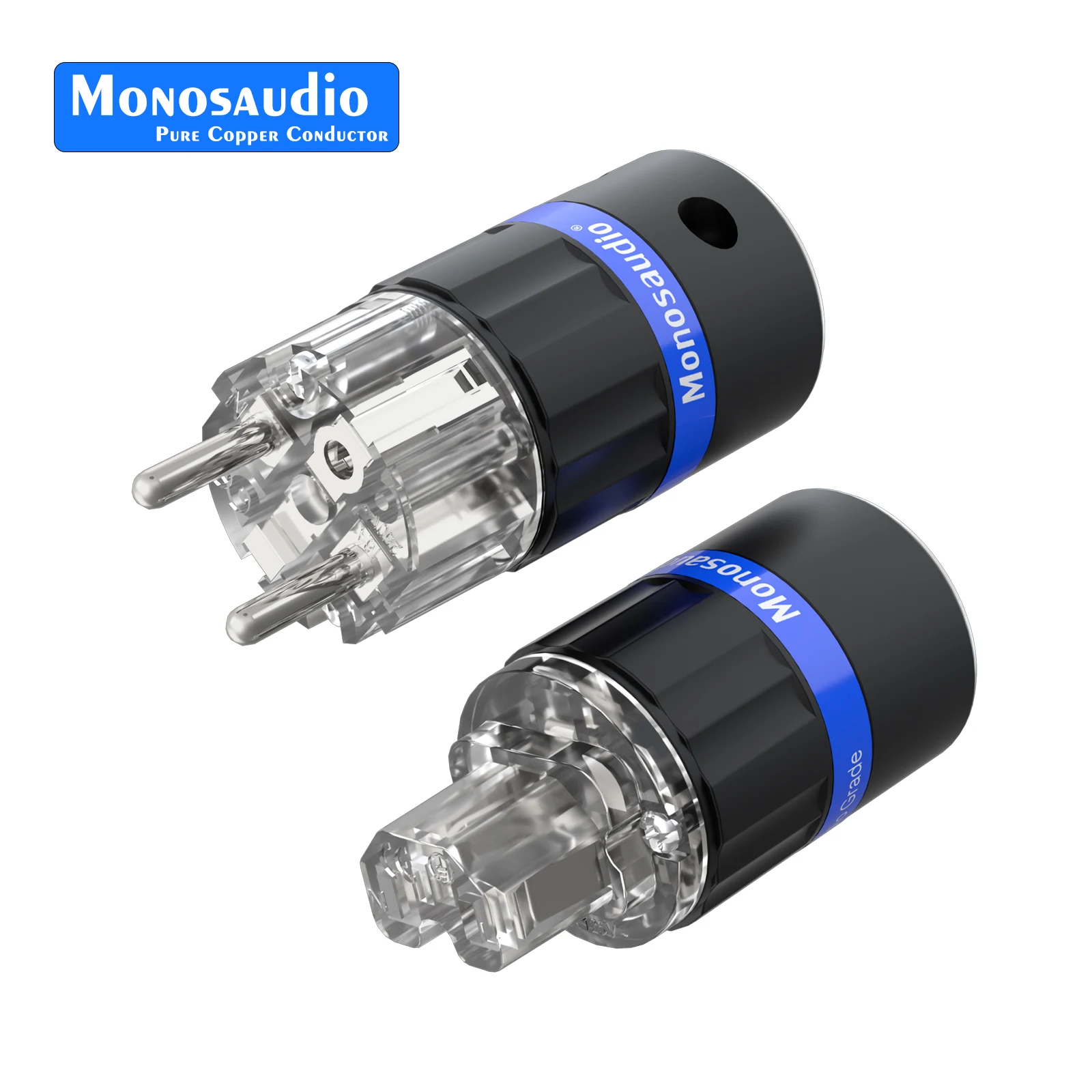 Monosaudio E105G/F105G Pure Copper European Power Plug connector Audio Schuko Plug Adapter For DIY Power Cable