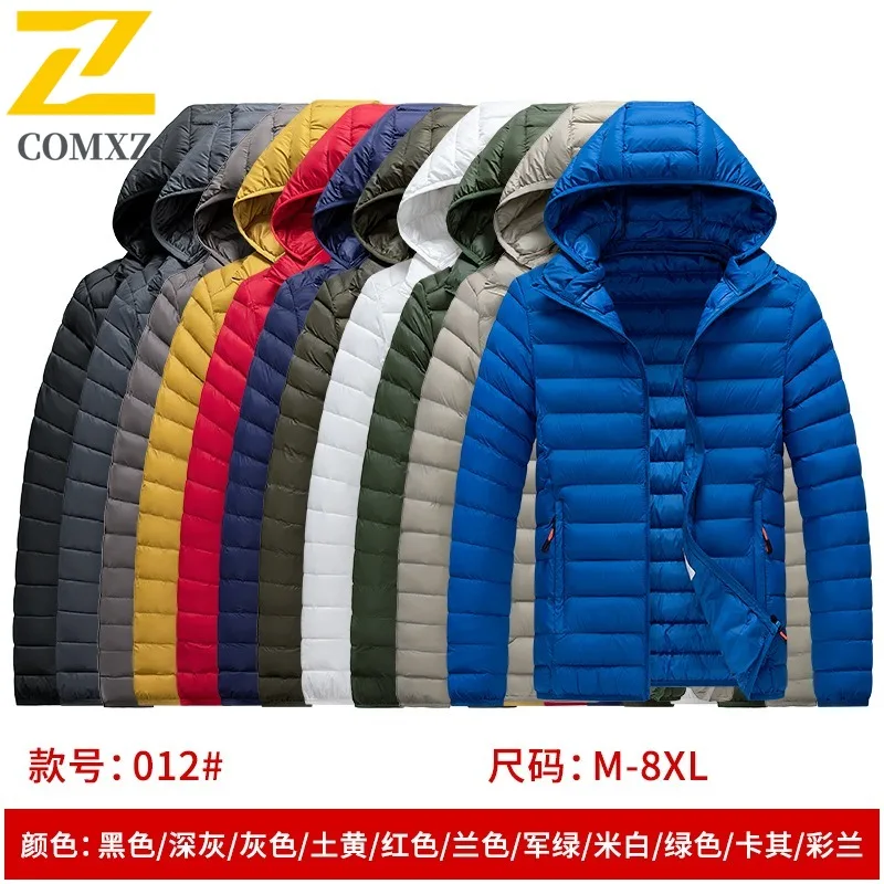 

COMXZ 2022 Cotton Men Winter Coat Slim Light Padded Thin Plus Size Multi Color Down Cotton Winter Wear