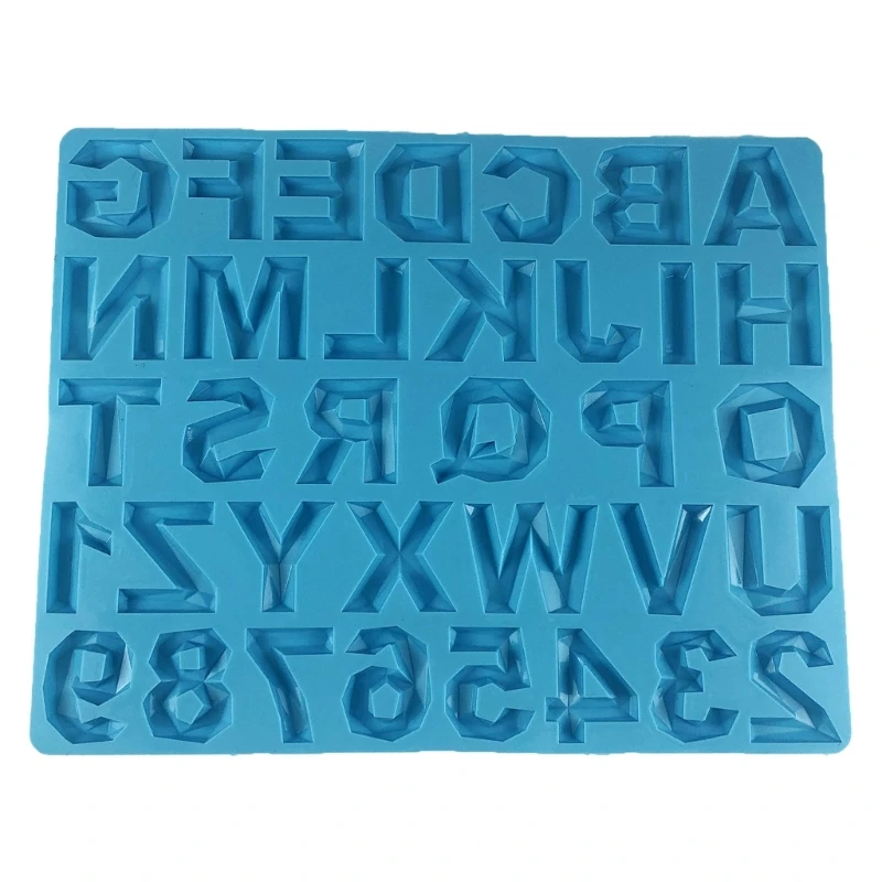 English  Silicone Mold Number Semi-Stereoscopic Mold for Home Decoration Dropship