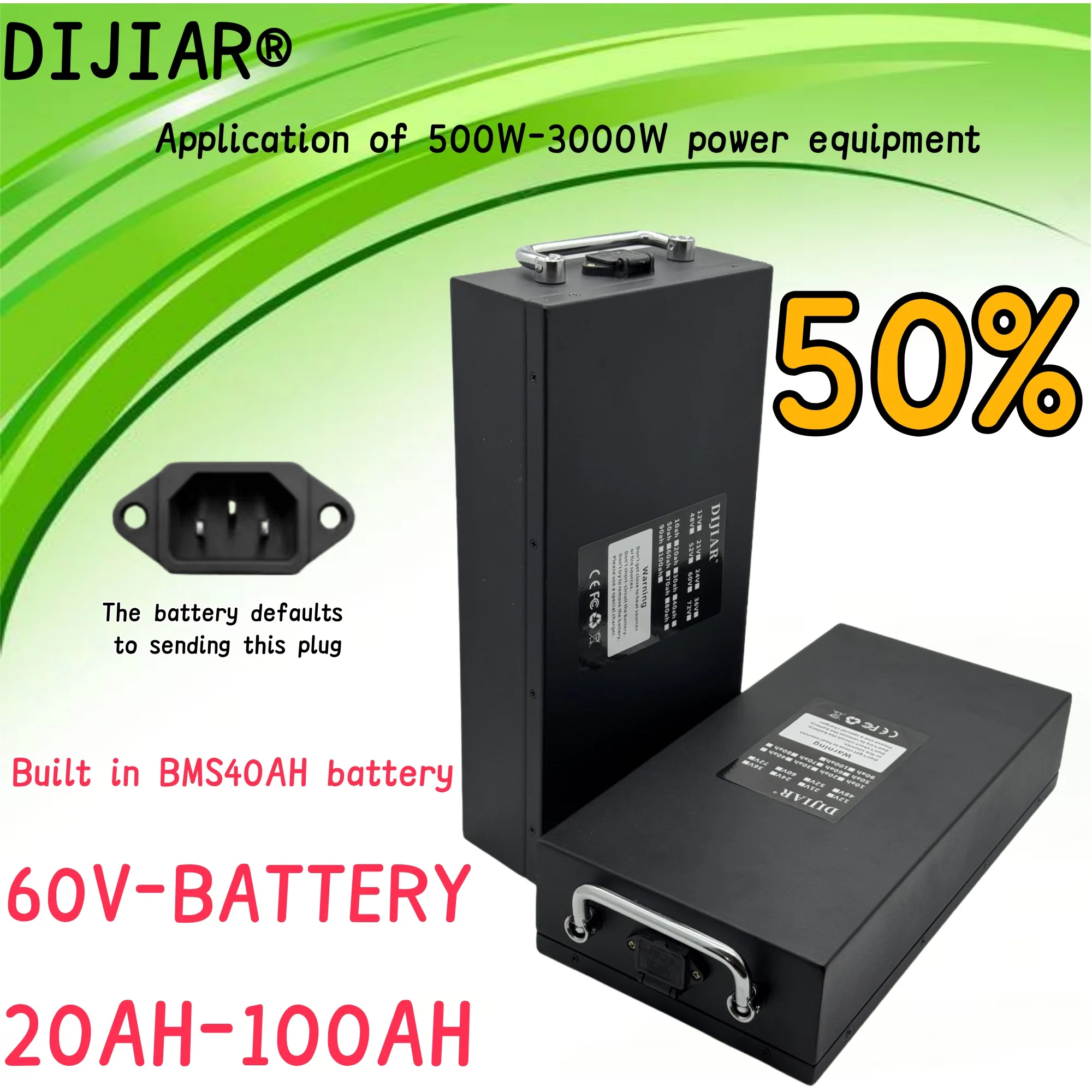 

60V application for all Harley electric vehicle lithium-ion batteries, 20AH-100AH, in stock, air freight, built-in BMS+charger