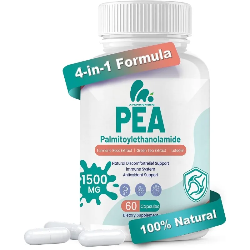 Efficient Four in One Palmitoyl Ethanolamine, 700mg Male and Female Pea Supplement, 60 Capsules