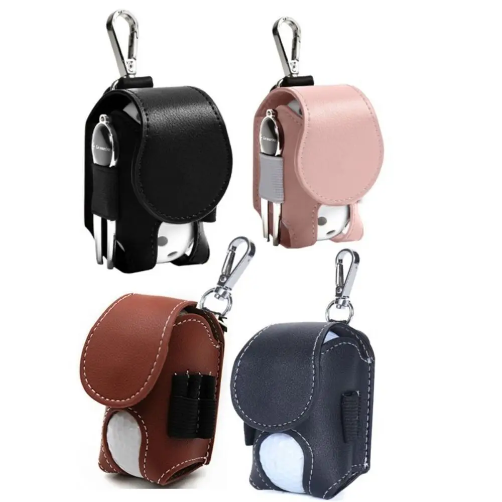 Portable Golf Ball Pouch Waist-Hanging Waterproof Mini Golf Ball Bag Metal Buckle Lightweight Golf Tee Set Bag Sporting Goods