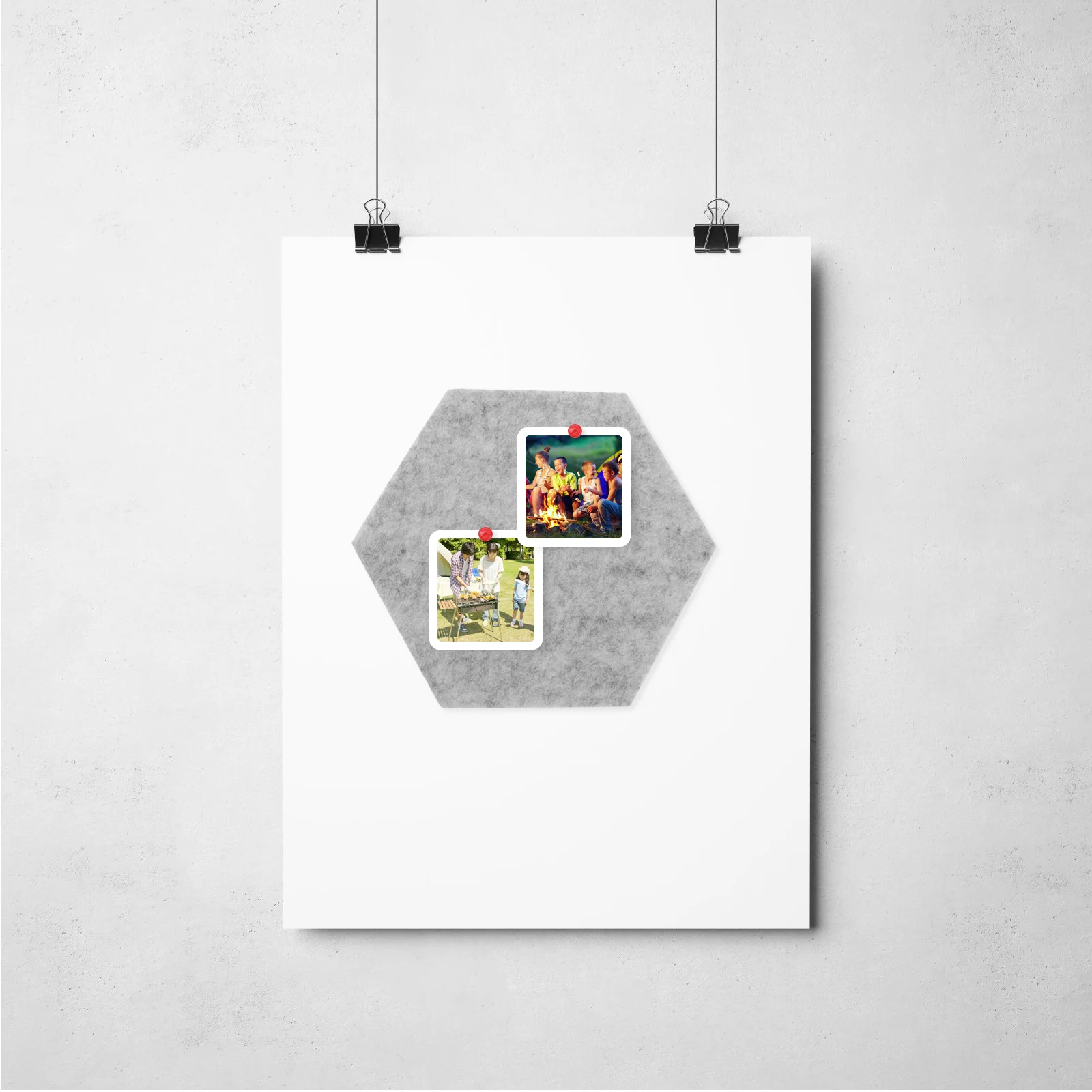 Imagem -02 - Escritório Wall Adhesive Hexagon Board com Boardative Feltro Office Pictures Photo Display Bulletin Board 10 Pcs