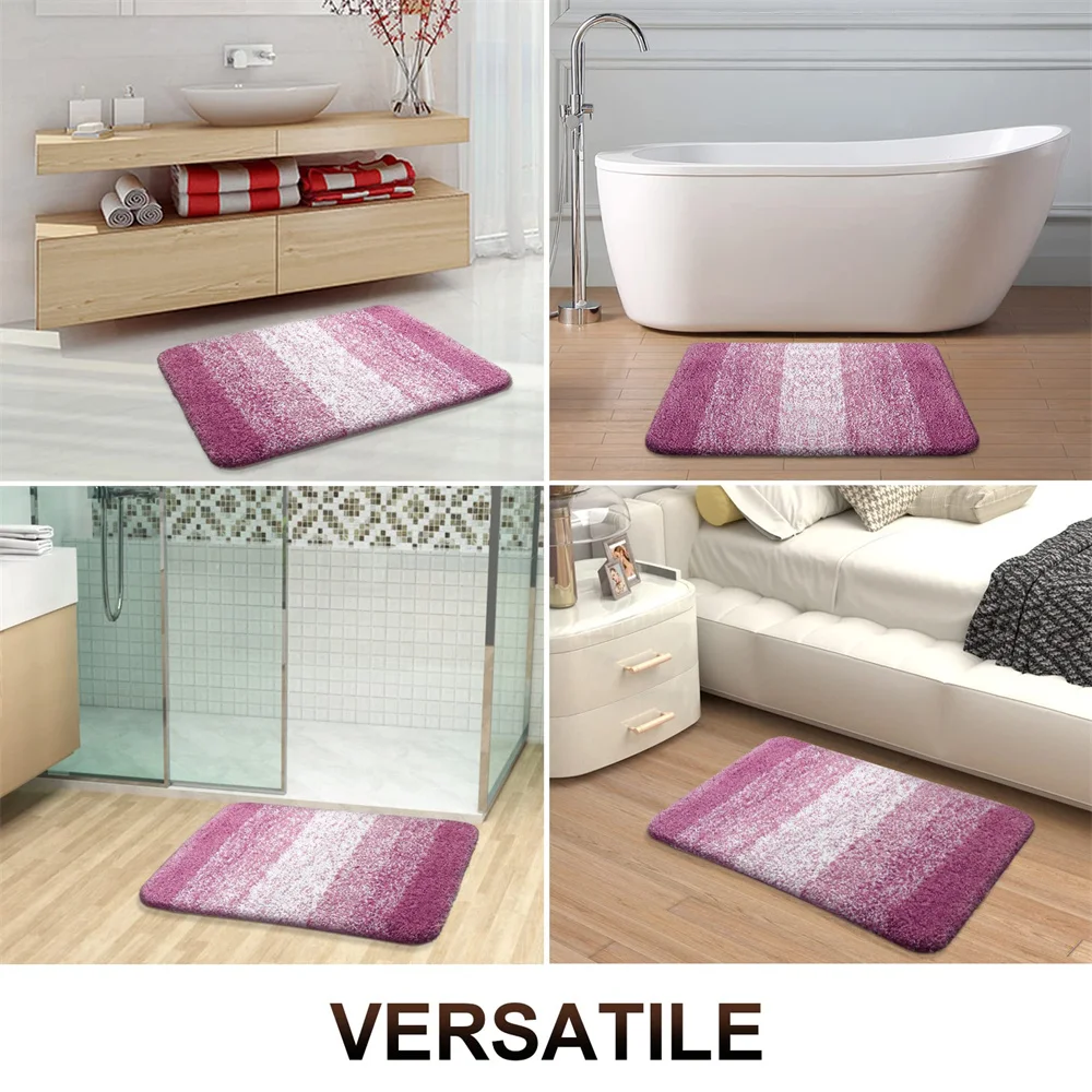 OLANLY Bathroom Rug Mat Extra Soft Thick Absorbent Luxury Microfiber Bath Rugs Non-Slip Plush Carpet Bath Mats For Floor Shower