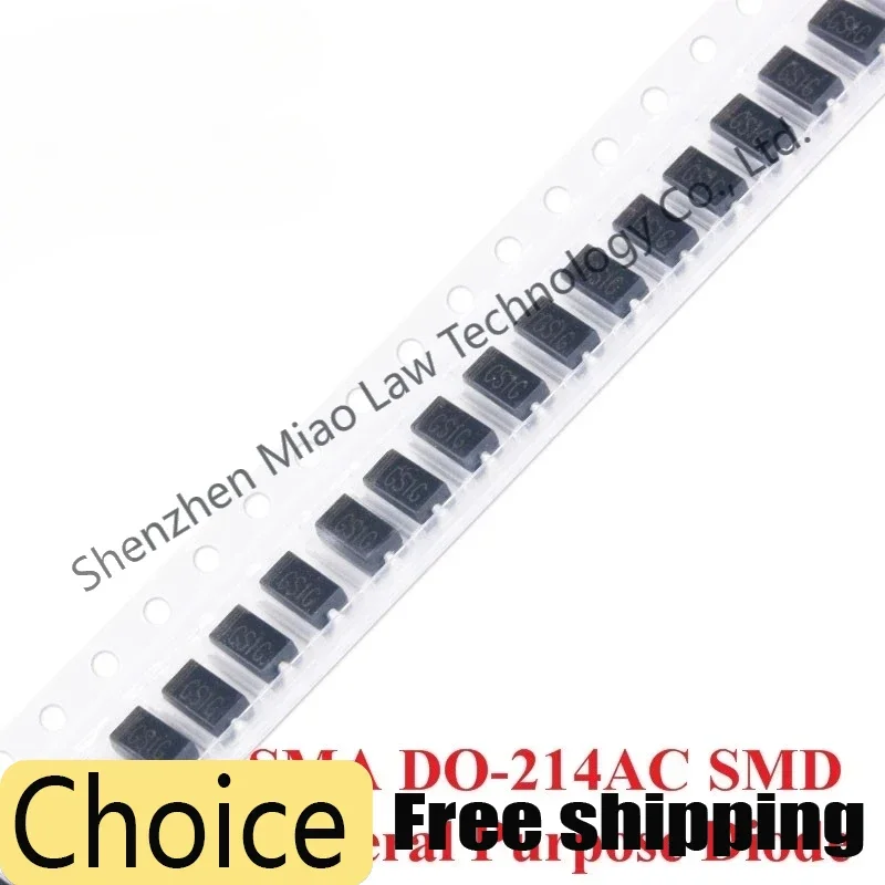 

100pcs SMA DO-214AC SMD General Purpose Rectifier Diode GS1G M1 M2 M4 M7 GS1M S1G S1M S2M S1A S1B S1J Diodes