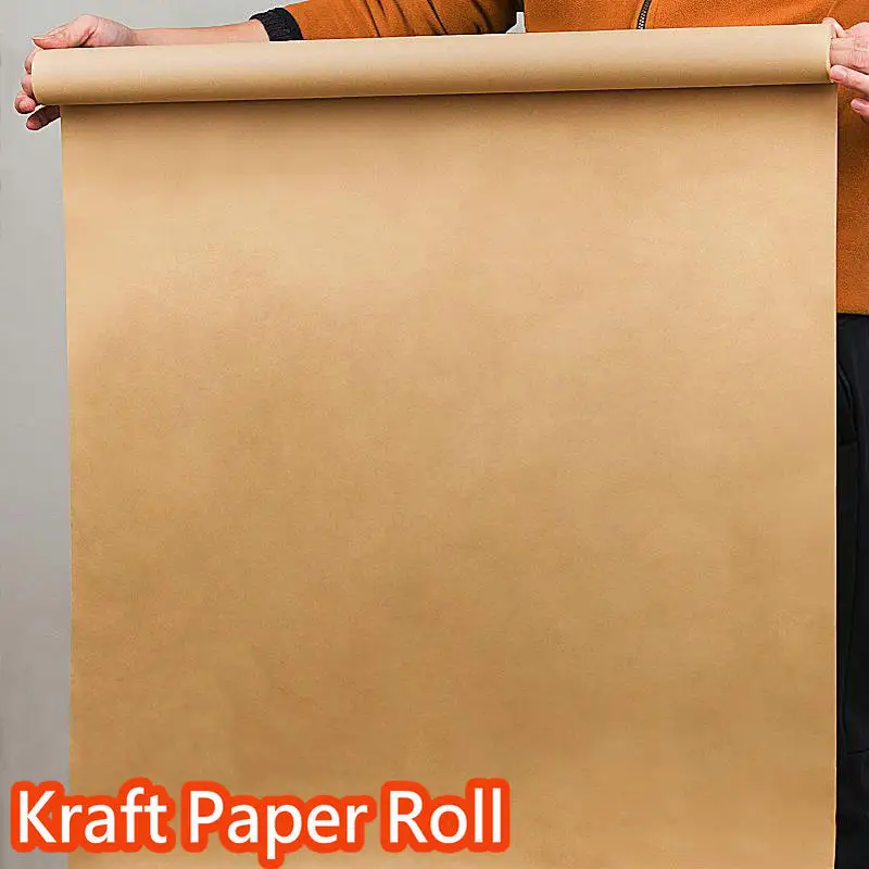 Large Size Kraft Paper Roll Gift Wrapping Paper For Flowers Packaging Hand-made Brown Craft Paper 80g~300g Thick Paper Rolls