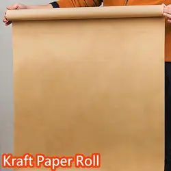 Carta da regalo in rotolo di carta Kraft di grandi dimensioni per confezioni di fiori carta artigianale marrone fatta a mano 80g ~ 300g rotoli di carta spessa