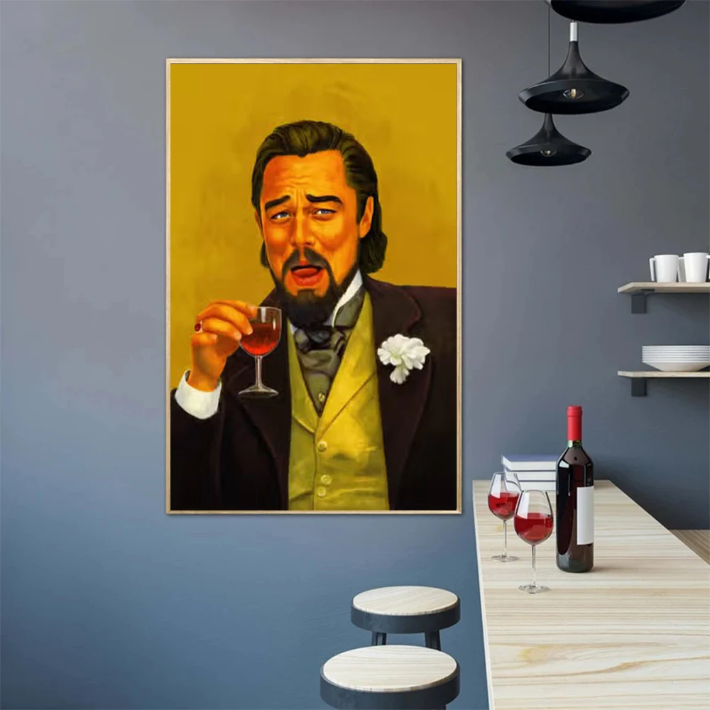 Canvas Painting Funny Man Cheers Portrait Poster Prints Decorative Paintings for Living Room Bedroom Modern Home Decor