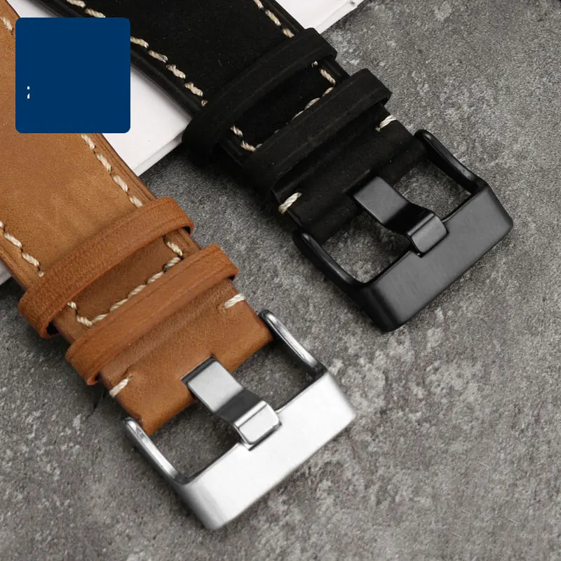 34*24mm Convex End Italian Calfskin Leather Watch Band For Bell Series BR01 BR03 Strap Watchband Bracelet Belt Ross Rubber Men