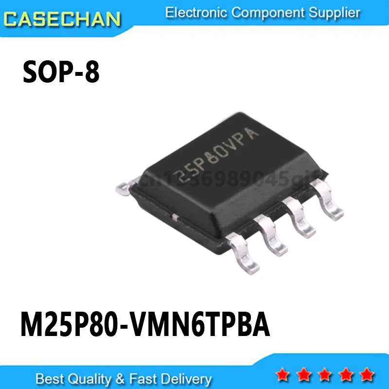 

10PCS New and Original 25P80VPA M25P80-VMN6TPBA SOP-8 8Mbit 1M