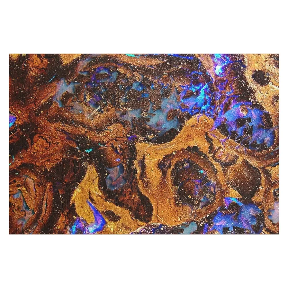 Boulder Opal Abstract Gemstone pattern Jigsaw Puzzle Photo Personalized Gifts Personalized Gift Married Customizable Gift Puzzle