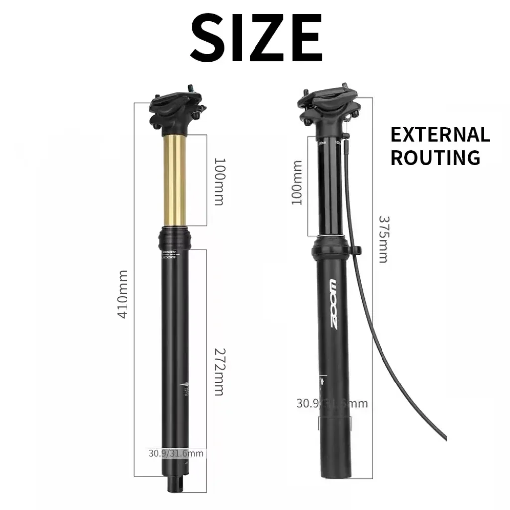 Bicycle Seat Post MTB 31.6mm Adjustable Lifting Seatpost Internal External Routing Cable Wire Control Lifting Hydraulic Seatpost