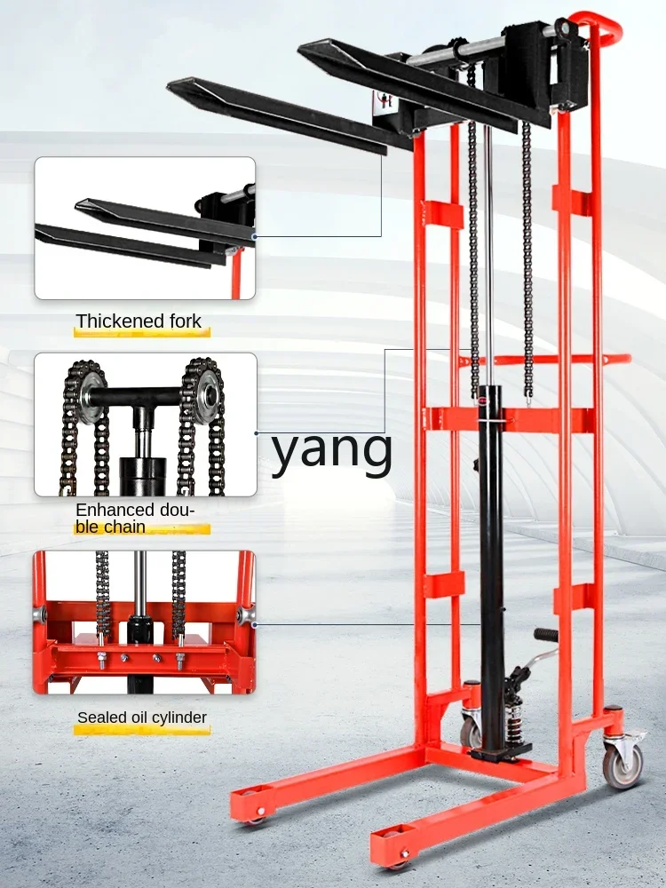 Yhl Unloading Small Forklift Manual Small Stacker Lift Truck Miniature Lift Car Truck