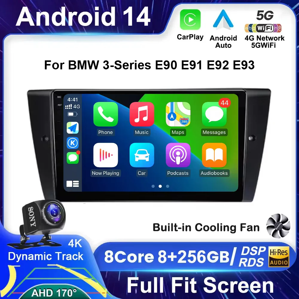 

Android 14 Car Radio For BMW 3-Series E90 E91 E92 E93 wireless CarPlay Android Auto car intelligent systems No 2 din 2din DVD