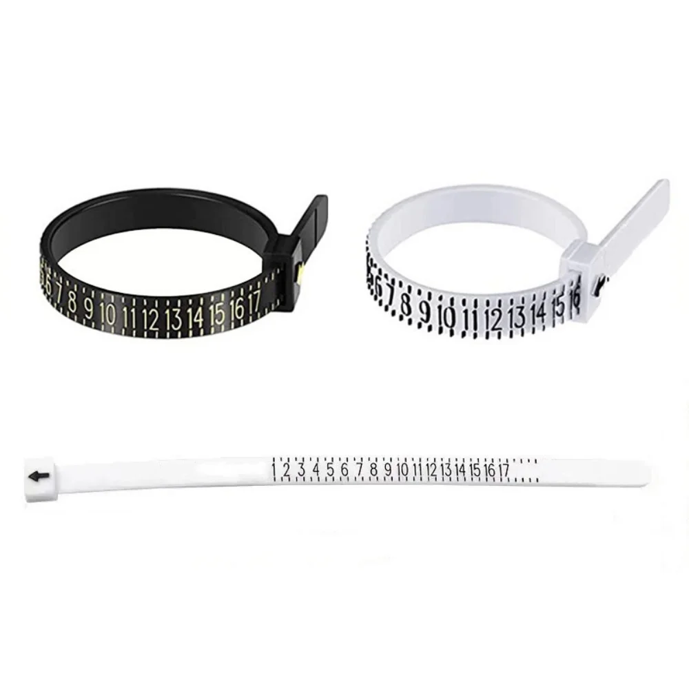 1PC with graduated finger measuring device, finger circumference measuring ruler, ring size measuring, reusable, US size, ring