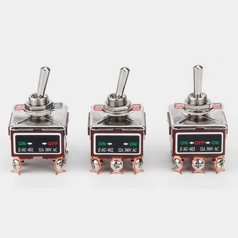 Self-Lock Rocker Switch Toggle Switch Brass Screw 32A 250VAC E-SG High Current Power Button Switch