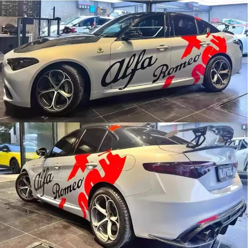 

Автомобильная виниловая наклейка для Alfa Romeo Giulia, персонализированная модификация кузова, модные наклейки на трек, автоаксессуары