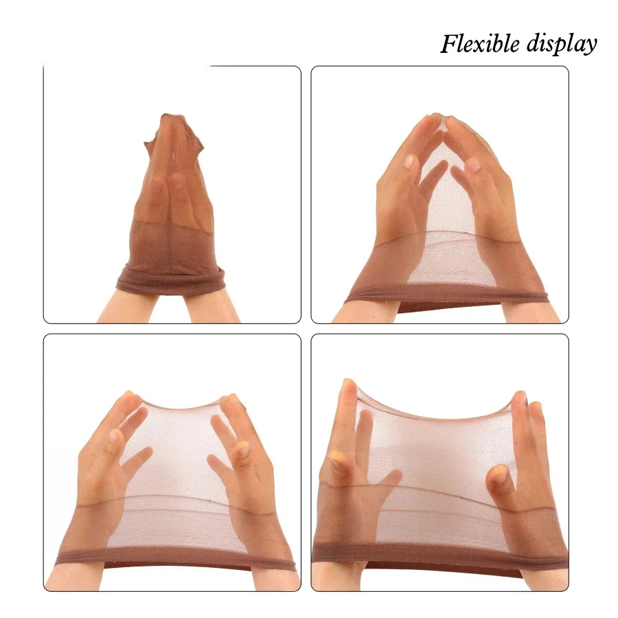 Top Stocking Wig Cap Hair Net For Weave 2pcs Hair Wig Nets Black Brown Stretch Mesh Wig Cap For Making Wigs Free Size