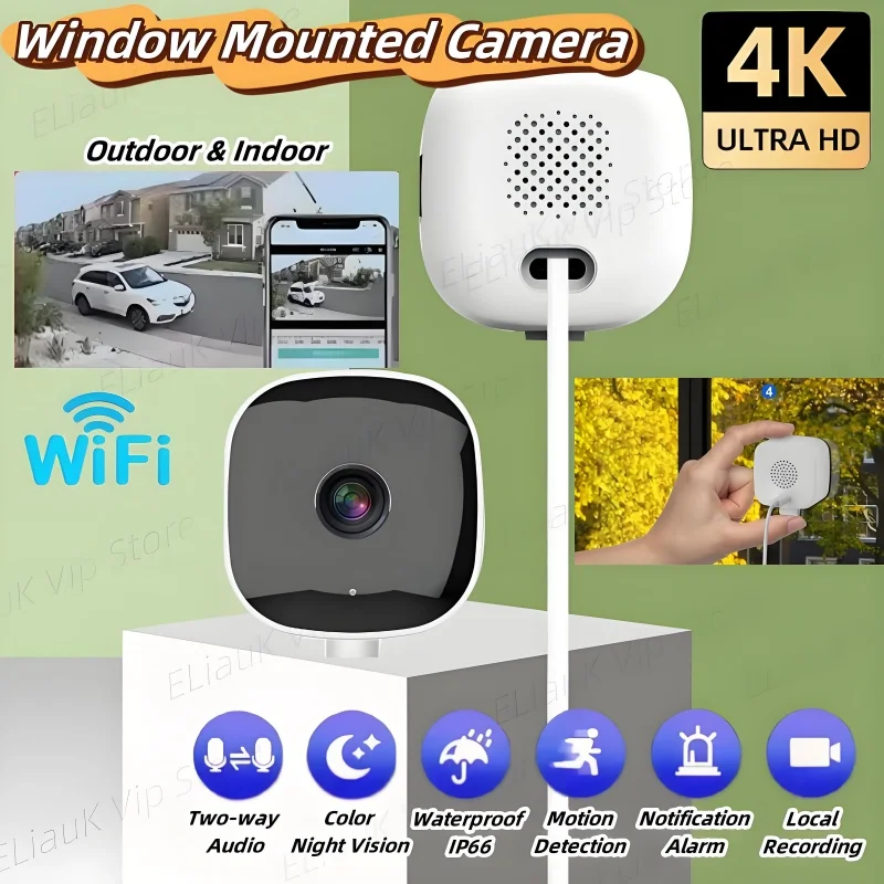 Window Mounted Monitoring Camera Wireless Wifi Mobile Phone Remote Monitoring 3 Million/4K HD Night Vision Network Card Machine