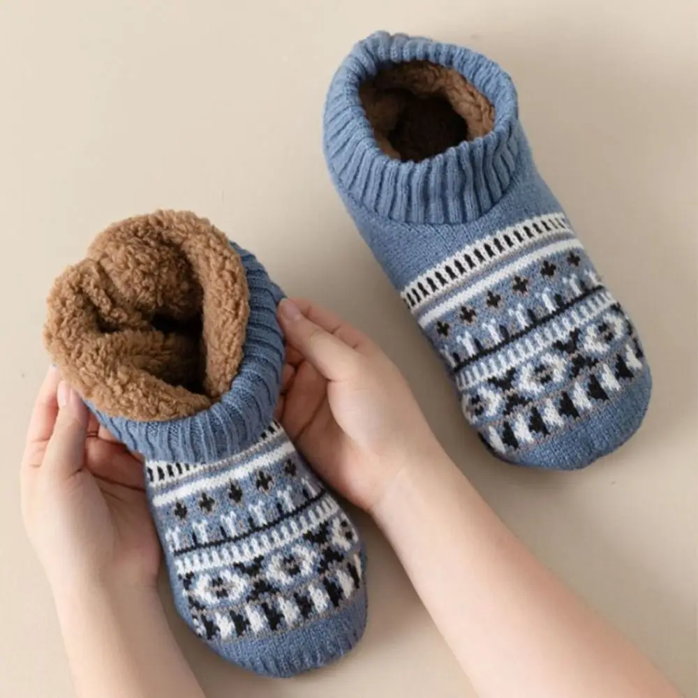 

Simple Plush Winter Floor Ankle Shoes Non-slip Stripe Coral Fleece Socks Hosiery Indoor Socks Unisex Sleeping Socks Winter