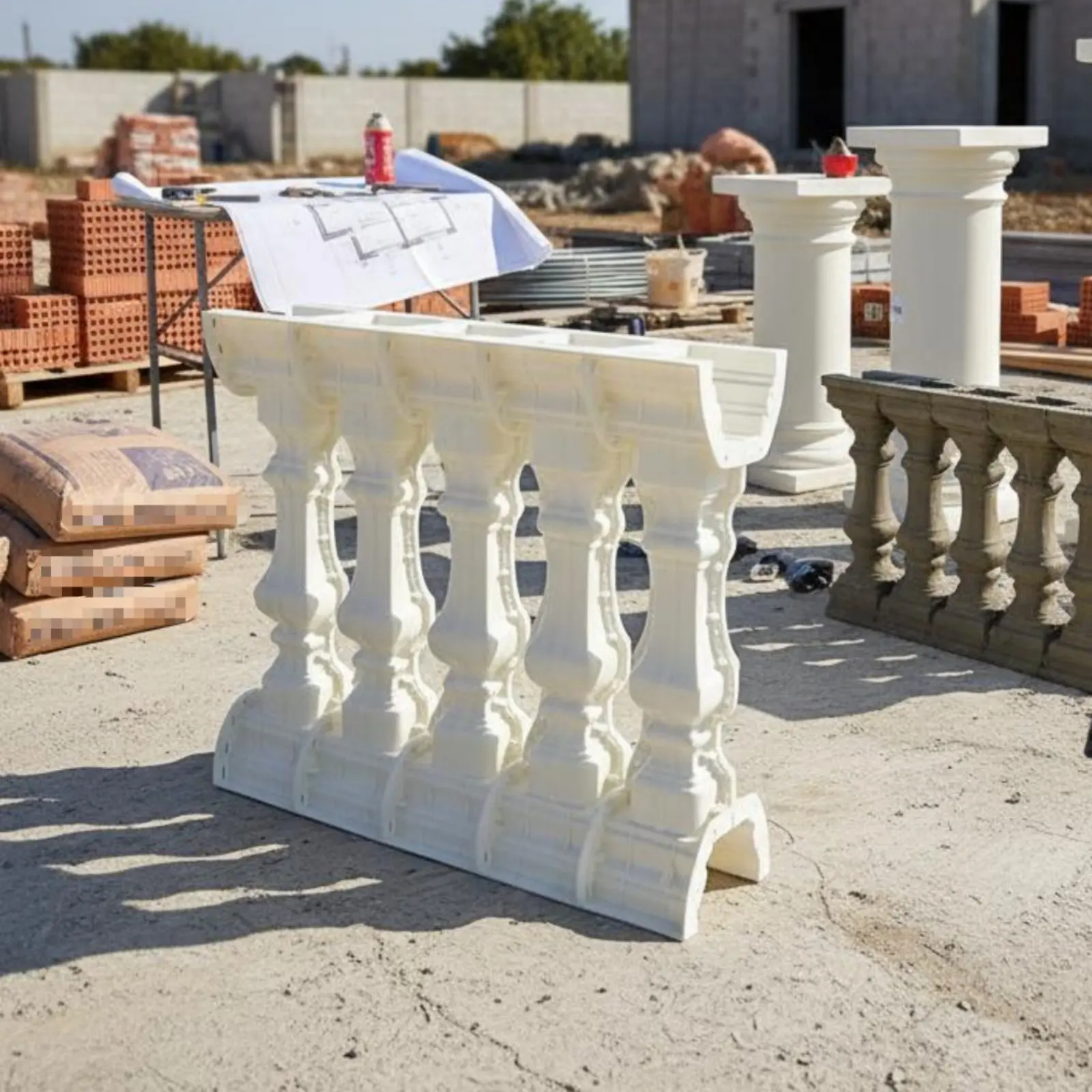 

Cement Railing Casting Form Long-Lasting European Design Baluster Form Plastic Roman Column Form Reusable Sturdy Duty for Garden