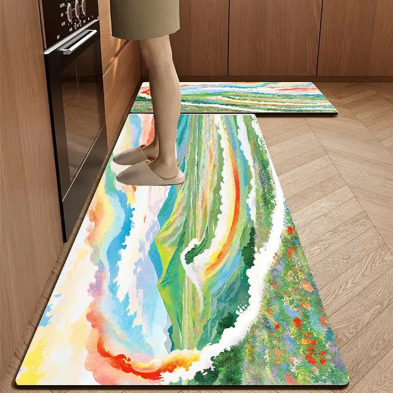 

VIKAMA 2 шт. коврик для входной двери для кухни и ванной комнаты, водопоглощающий, маслостойкий и нескользящий коврик для украшения дома