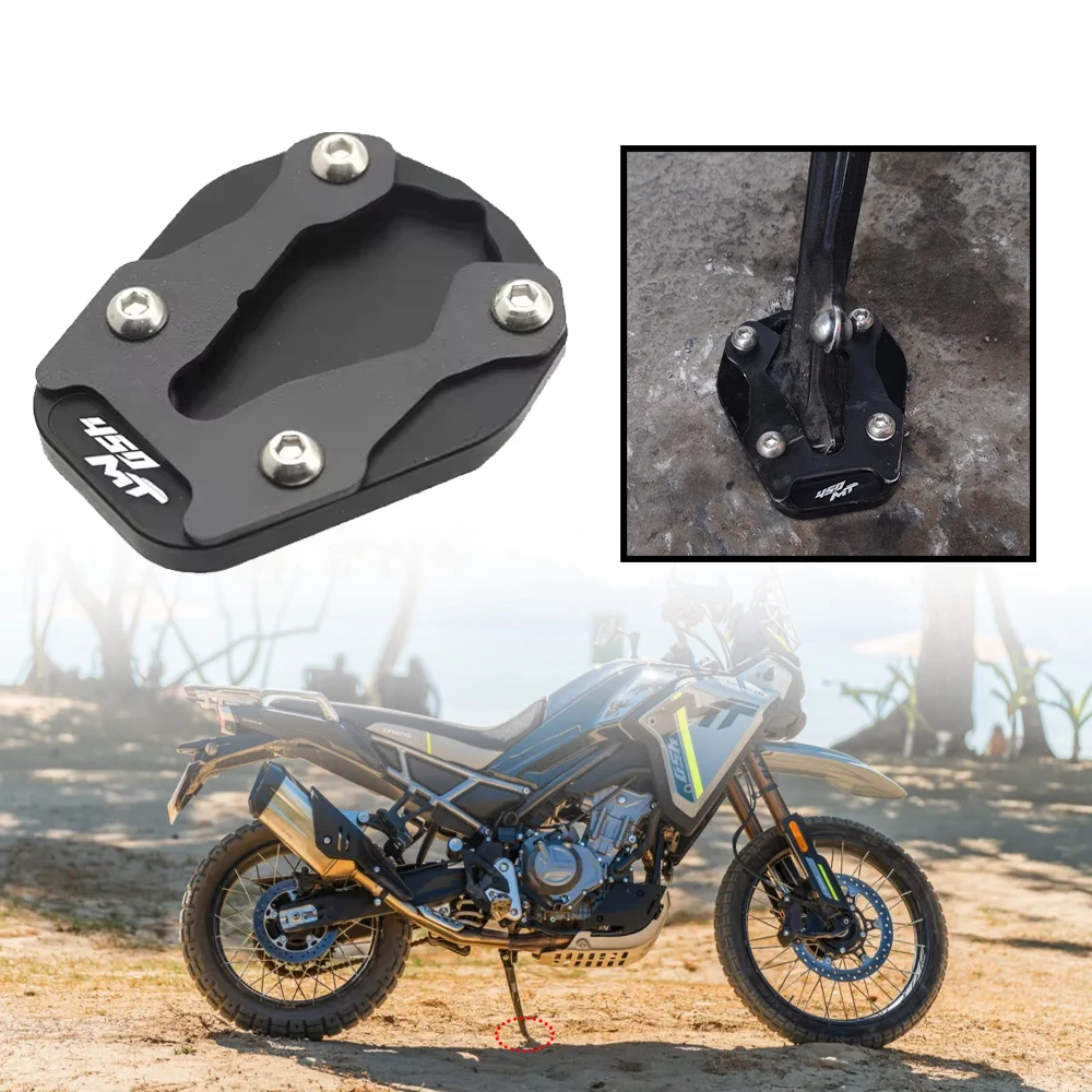 

Fit For CFMOTO 450MT 450 MT450 2024 2025 Motorcycle Accessories Side Kickstand Enlarge Plate Pad CNC Aluminum Stand Enlarger