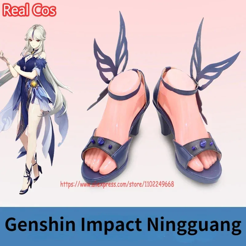 

RealCos Genshin Impact Ningguang, новая коллекция, туфли для косплея на высоком каблуке, сандалии, аксессуары для костюма для косплея на Хэллоуин