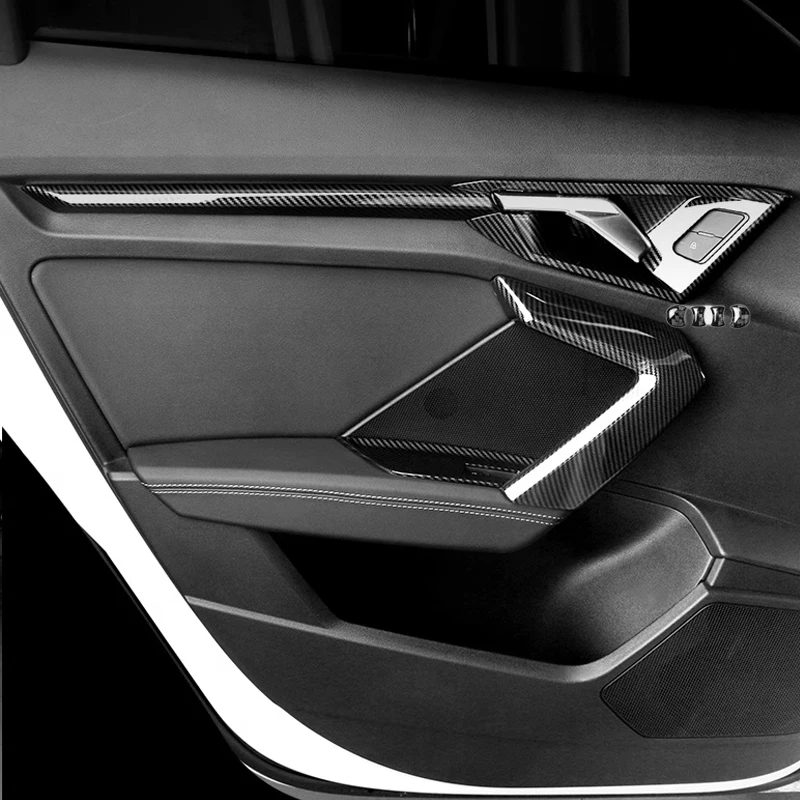 For Audi 2021 2022 2023 2024 A3 Carbon Fiber Interior Modification Dashboard Gearshift Puller Door Bowl Panel Frame Accessories