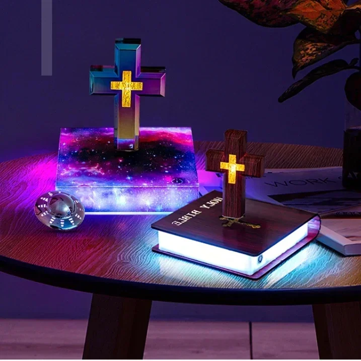 HCNT Personalized gifts decoration for home levitating floating cross lamo floating crass table lamp