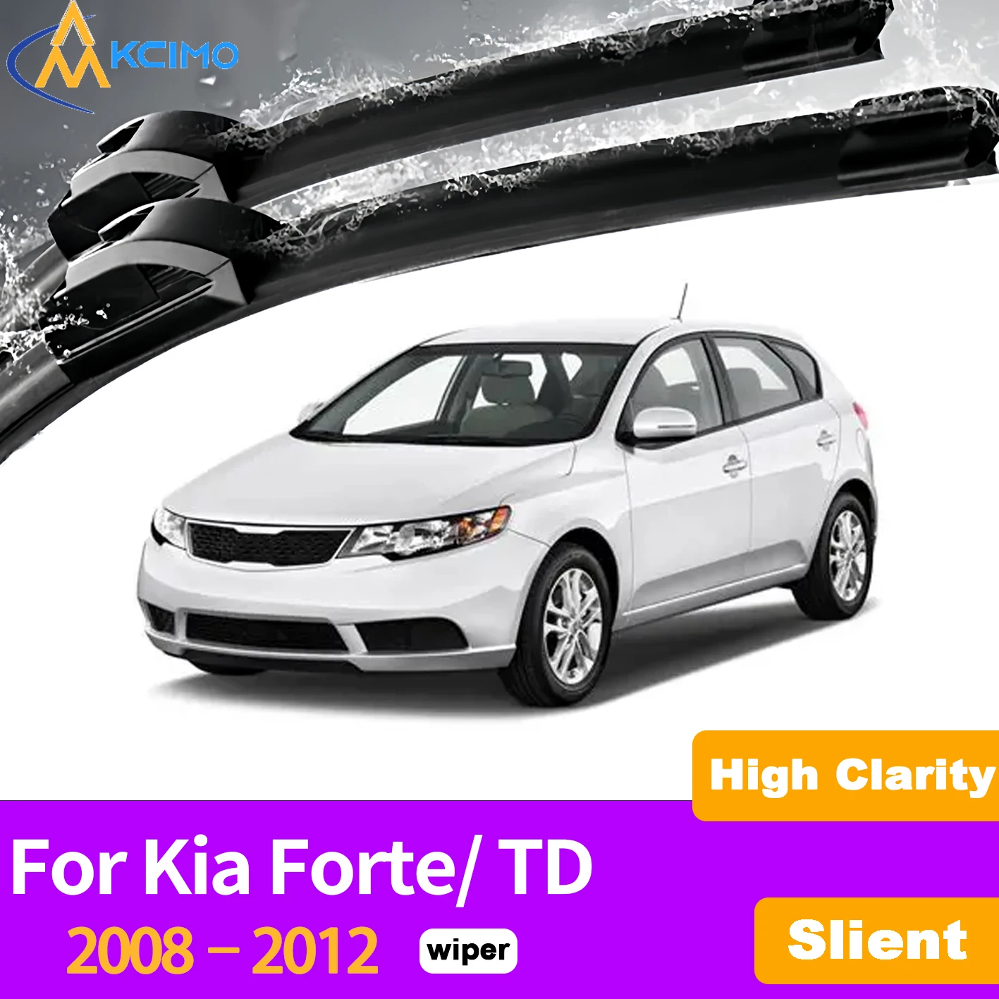 

KCIMO 2PCS Front Windshield Wiper Blades For Kia Forte/ TD 2008–2012, Streak-Free Deep Cleaning Replacement Auto Parts