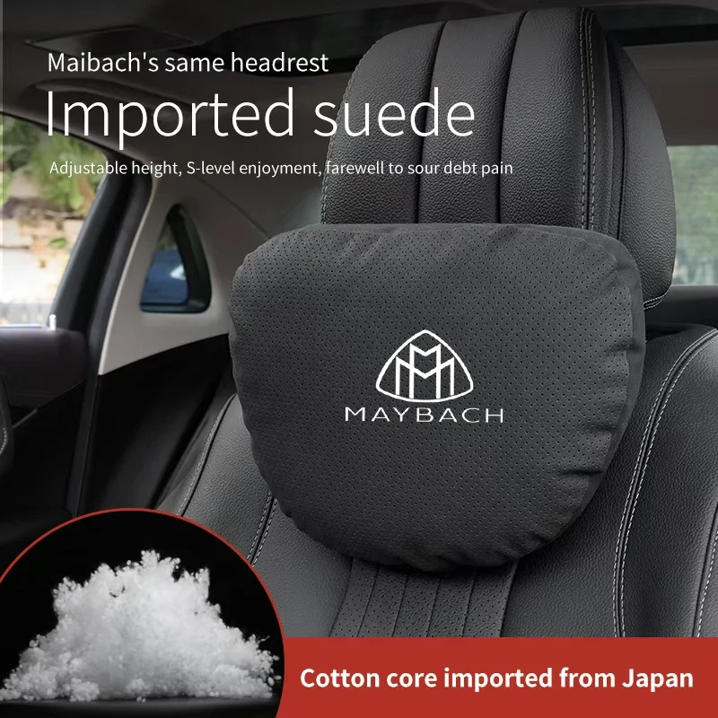 

Car Suede Headrest Pillow Seat Waist Cushion Mercedes Benz Maybach S Class S400 S450 S480 S500 S560 S580 S650 S680 GLS480 GLS600