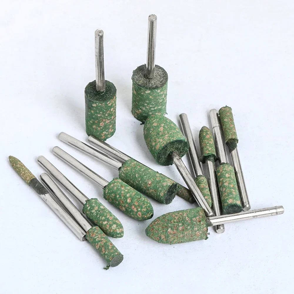 

10 Pieces 6mm Shaft Mounted Rubber with Abrasive Grinding Head for Mold Polishing Rotary Power Tools
