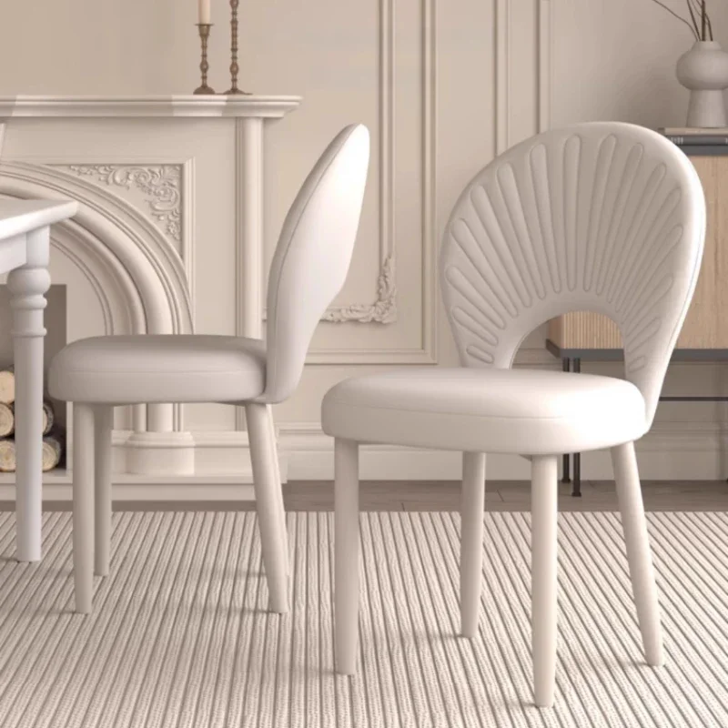 Luxury Restaurant Dining Stool White Upholstered Set Portable Accent Chairs Design Modern Nordic Sillas Comedor Home Furniture