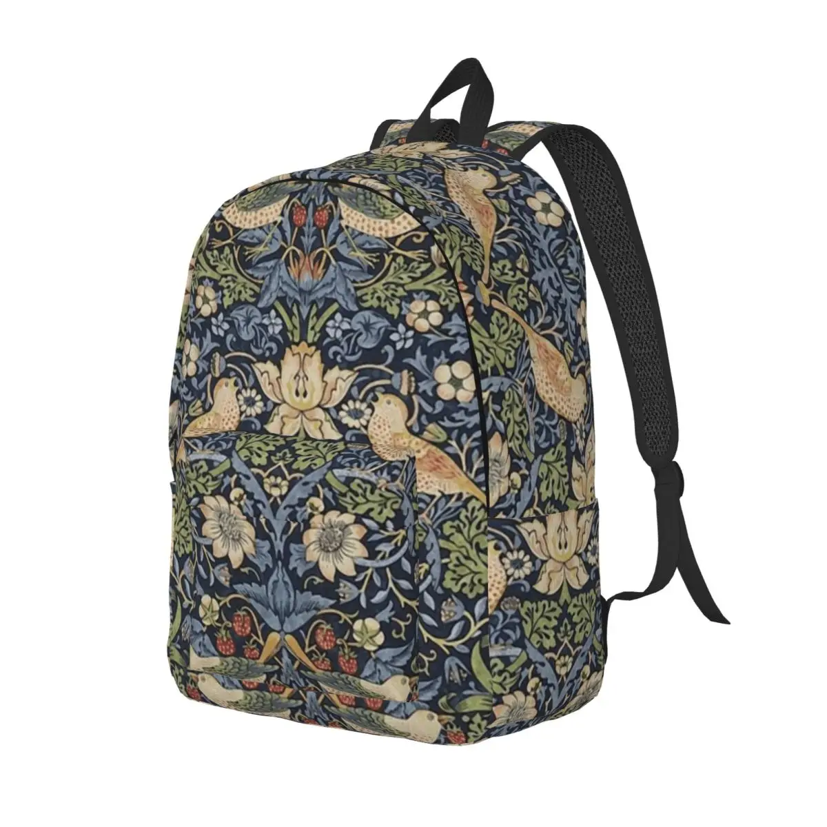 William Morris Strawberry Thief Pattern Student Backpack School Bag Hiking Travel Daypack for Men Women Bookbag Shoulder Bags