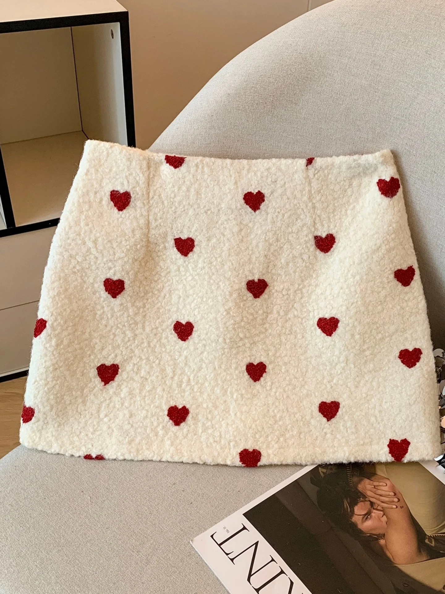 ホワイトラムファーポルカドットオルトスカート女性の秋冬新作Sle超美しいThienedラップアラウンドスカート韓国Sle